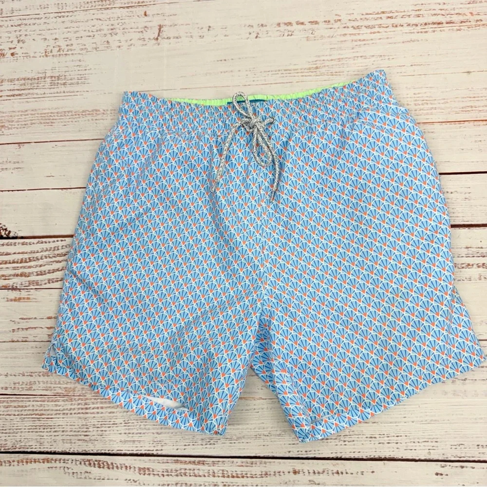 Michaels Men’s Size Medium Fans Blue Orange Cyclist Liner Swim Trunks